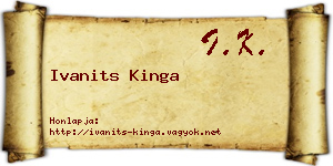 Ivanits Kinga névjegykártya