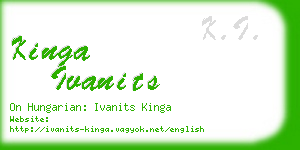 kinga ivanits business card